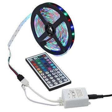 2PCS 10M 3528 SMD RGB 600LED Flexible String LED Strip Light 44 Key IR Remote Control - MRSLM