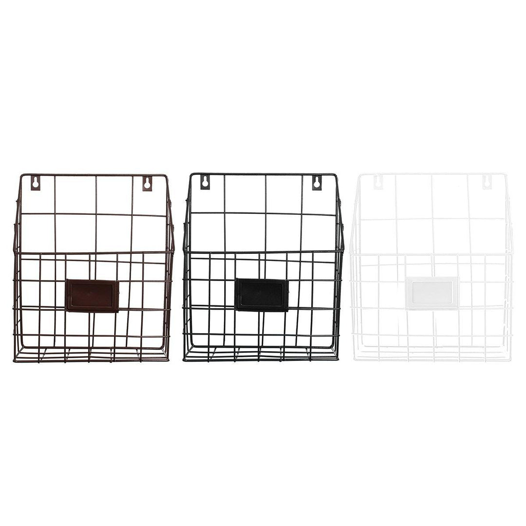 Modern Wire Magazine Newspaper Storage Baskets Wall Mounted Hanging Rack Post Organizer - MRSLM