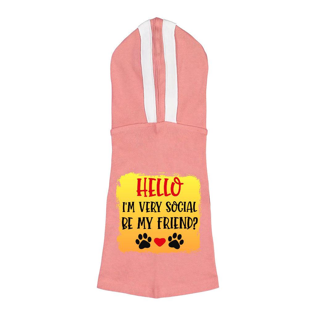 Friend Dog Shirt with Hoodie - Colorful Dog Hoodie - Printed Dog Clothing - MRSLM