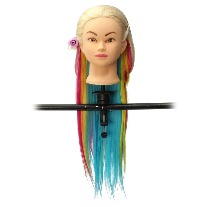 8 Colors Salon Hairdressing Braiding Practice Mannequin Hair Training Head Models With Clamp Holder - MRSLM