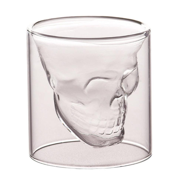 1Pcs Double Glass Skull Cup 75/150/250ml Transparent Milk Tea Coffee Water Mug Drinks Glass Reusable Tool Bar Accessories - MRSLM