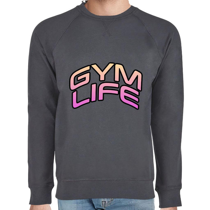 Gym Life Raglan Sweatshirt - Best Design Crewneck Sweatshirt - Graphic Sweatshirt - MRSLM