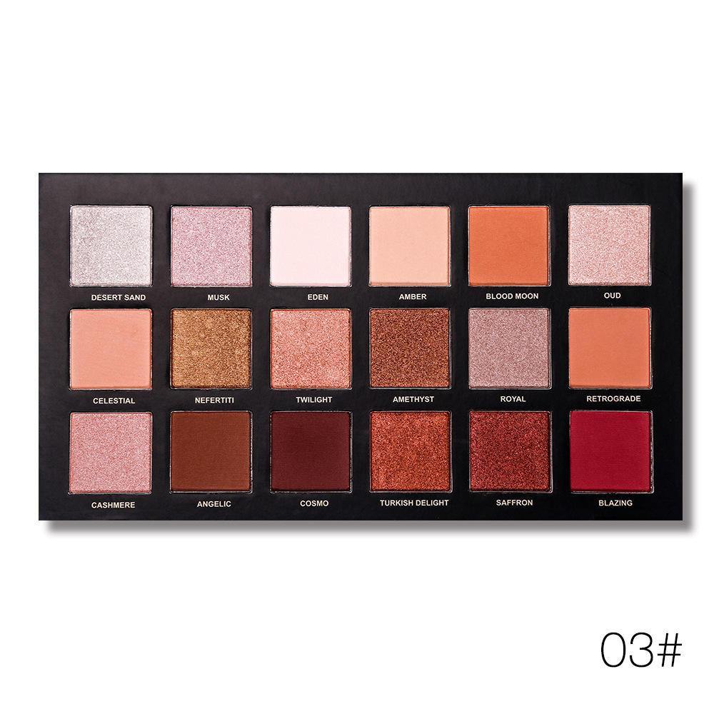 Ucanbe 18 Colors Eyeshadow Makeup Palette Shimmer Matte Pigmented Eye Shadow - MRSLM