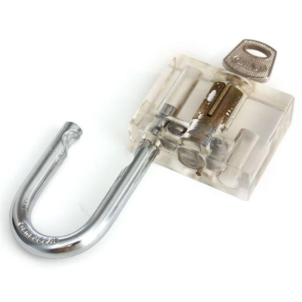 DANIU Disc Type Padlock Training Lock Transparent Cutaway Inside View of Practice Lock Pick Tools - MRSLM