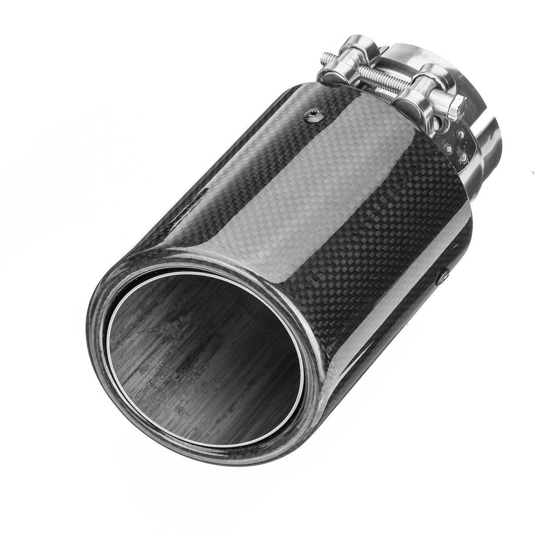 66mm 89mm Carbon Fiber Black Universal Car Exhaust Tips Muffler Pipe Tail End - MRSLM