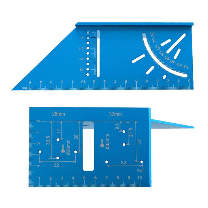 Drillpro 2 In 1 45/90 Degree Multifuction Aluminium Alloy Angle Ruler 20-35mm Woodworking Mounting Hinge Jig - MRSLM