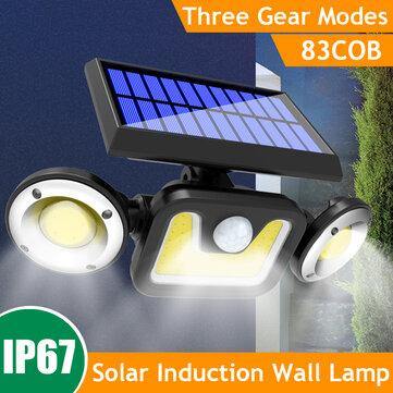 1PC/2PCS 3 Head LED Solar Light PIR Motion Sensor Rotable Wall Lamp Outdoor Garden Waterproof Street Lighting - MRSLM