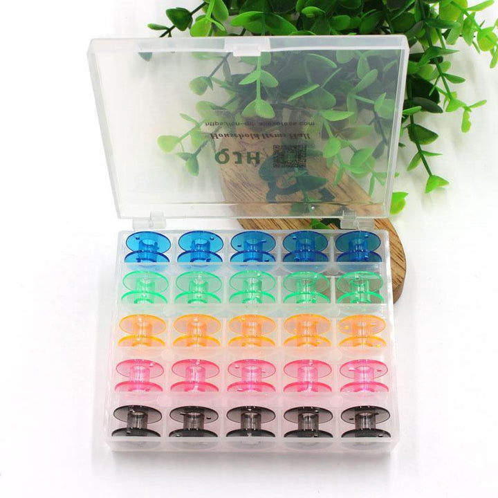 25pcs Empty Colorful Plastic Sewing Machine Bobbins Spools Brother Babylock Singer - MRSLM