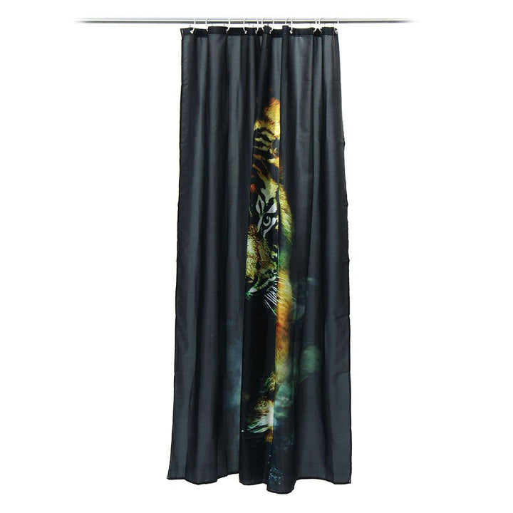 72"X 72" Wildlife Animal Nature Decor Tiger Bathroom Decor Shower Curtain with Plastic Shower Hooks - MRSLM