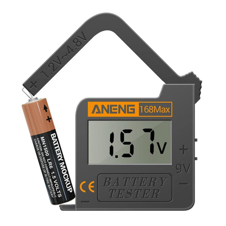 ANENG 168Max Digital Lithium Battery Capacity Tester Universal Test Checkered Load Analyzer Display Check AAA AA Button Cell - MRSLM