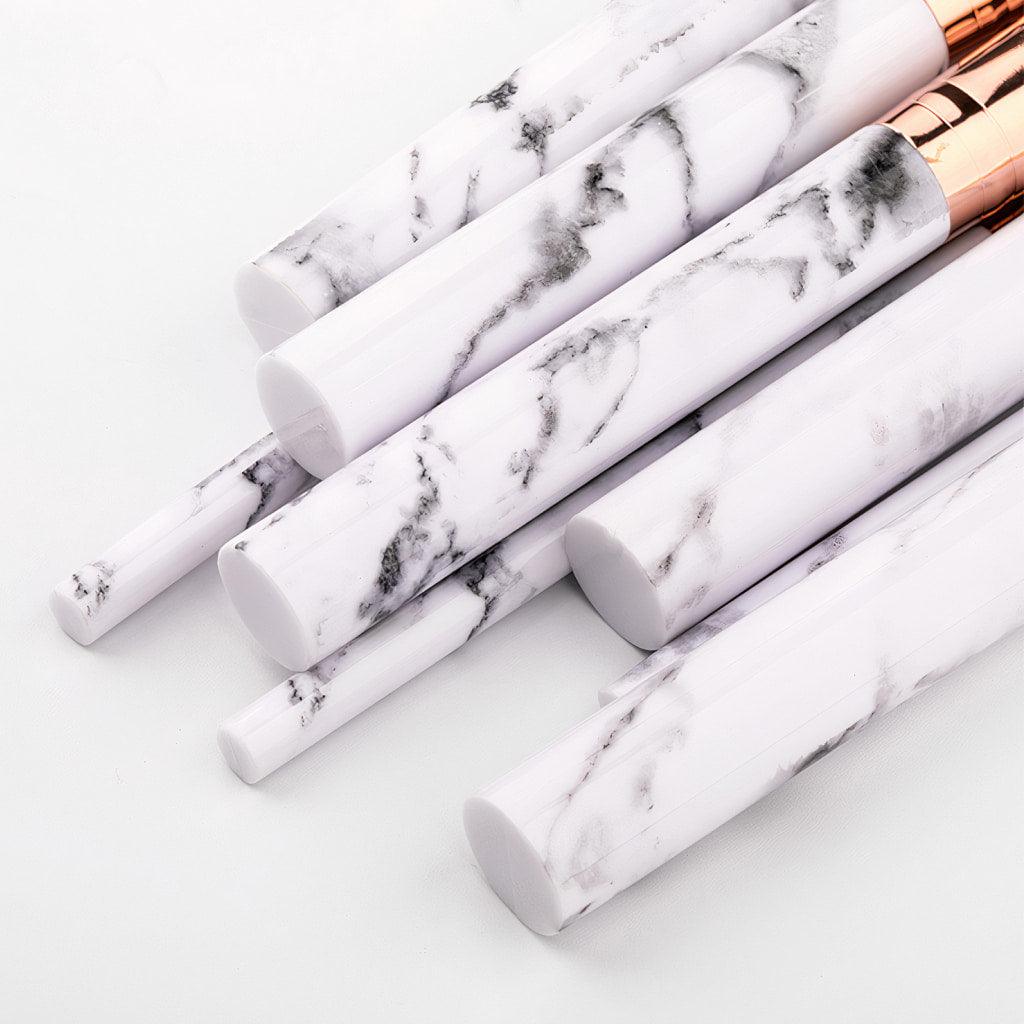 White Marble Makeup Brush Set - MRSLM