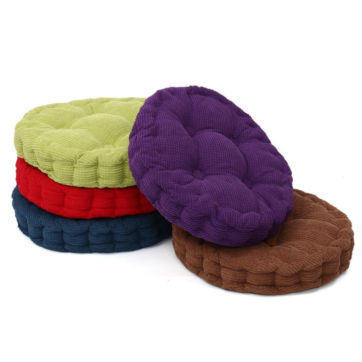 Round Corduroy Chair Pad Cushion Cover Thicker Patio Car Office Seat Sofa Tatami Mat - MRSLM