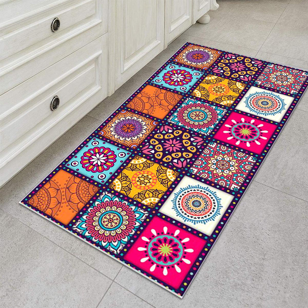 Floor Mat Rugs Non-slip Kitchen Home Bathroom Door Entrance Carpet Bohemian 40*60CM/60*90CM/60*180CM - MRSLM