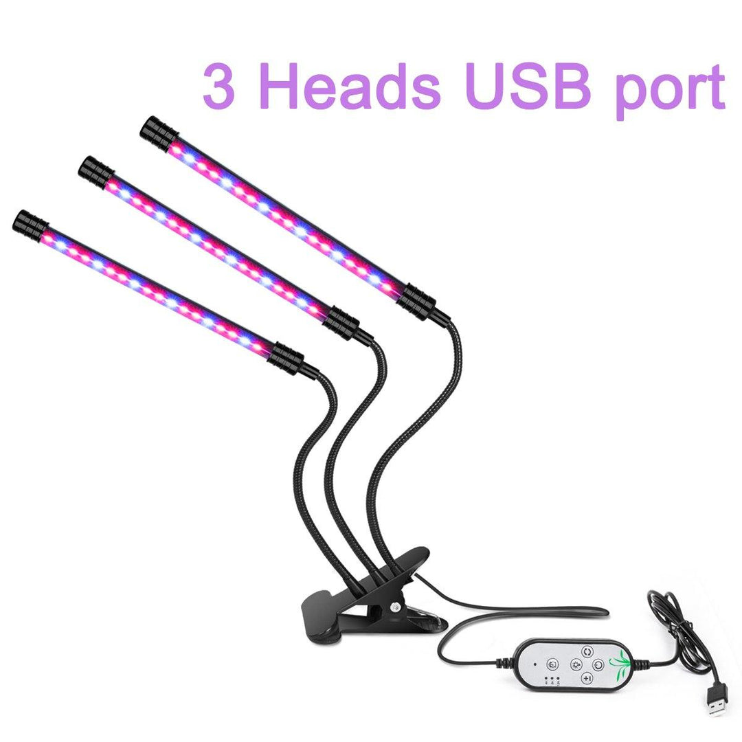 1/2/3 Head Dimmable Clip LED Bonsai Plants Grow Lamp 360 Fexible Goosenecks IP66 Waterproof 3 Timer Mode Growing Light for Greenhouse Hydroponics - MRSLM