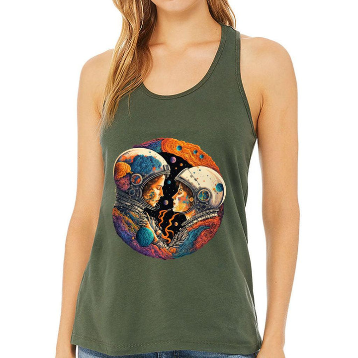 Love Astronaut Women's Racerback Tank - Fantasy Tank Top - Art Workout Tank - MRSLM