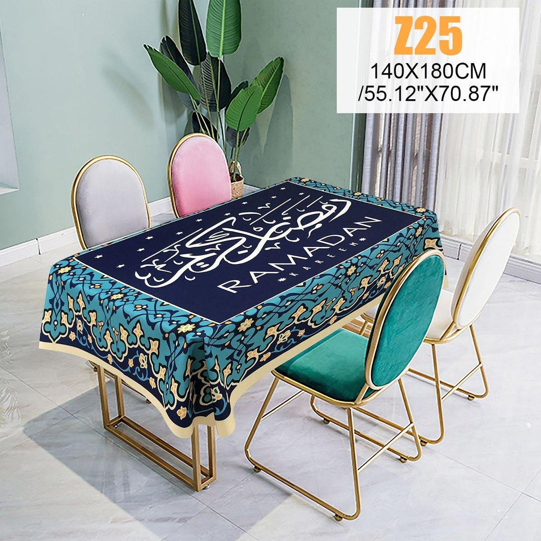 Eid Mubarak Ramadan Dining Table Cloth Waterproof Table Cover Home Decor - MRSLM