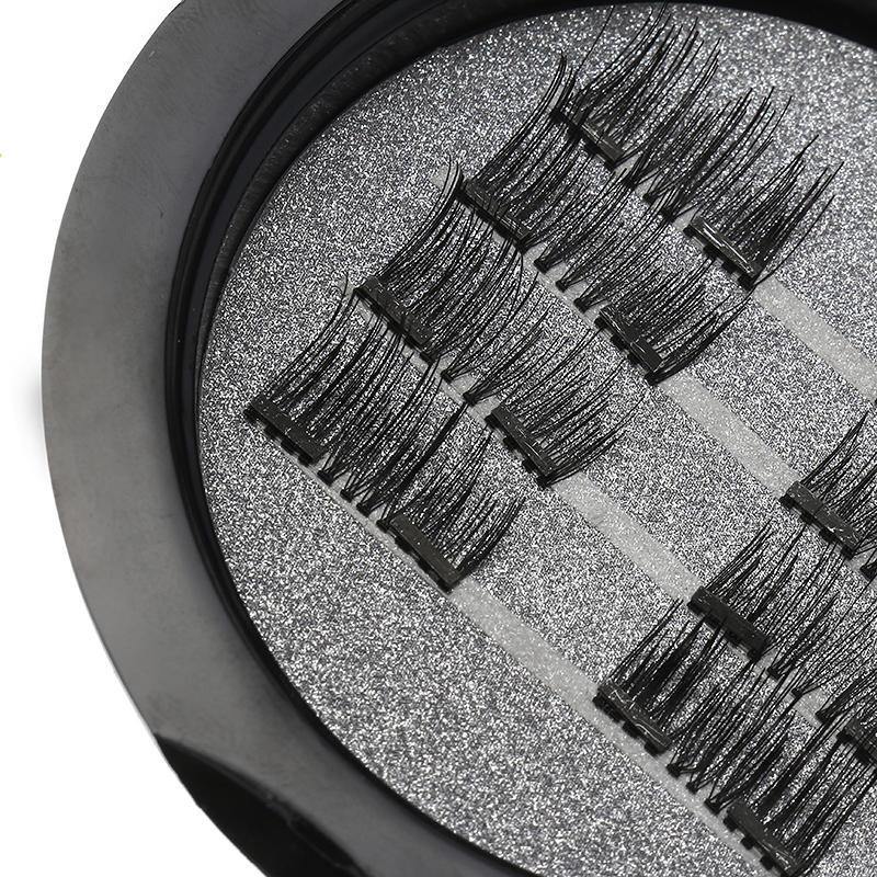 8Pcs/2 Pairs Dual Magnetic 3D False Eyelashes Long Natural Eyelashes Extension - MRSLM