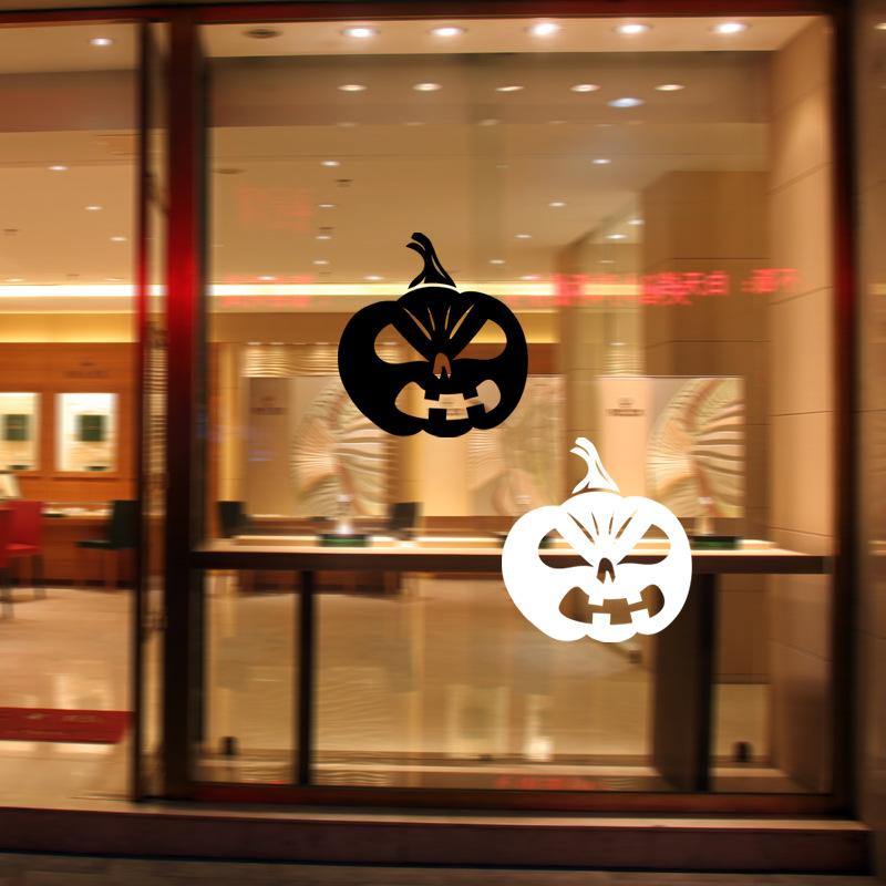 Halloween Pumpkin Sticker PVC Removable Wall Window Sticker Terror Halloween Decorations - MRSLM