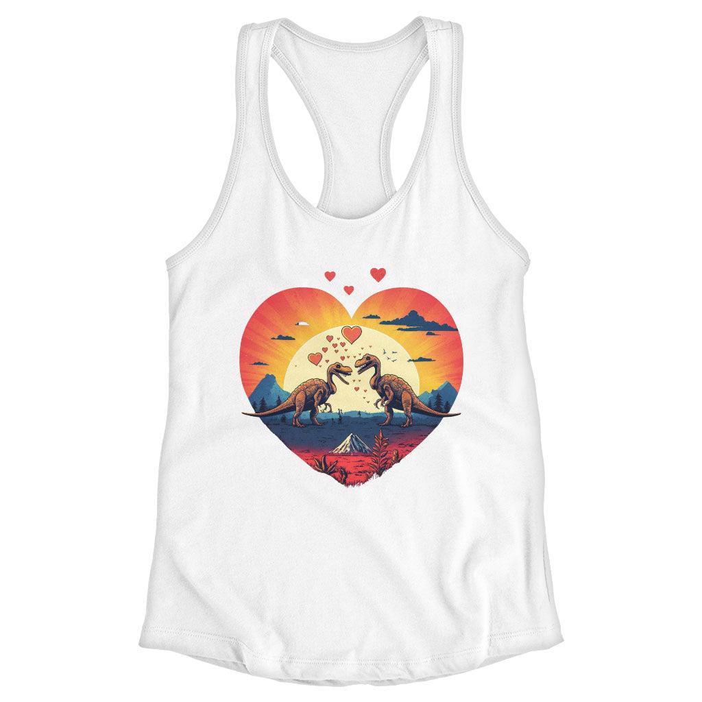 Cartoon Racerback Tank - Dinosaur Themed Tank - Unique Workout Tank - MRSLM