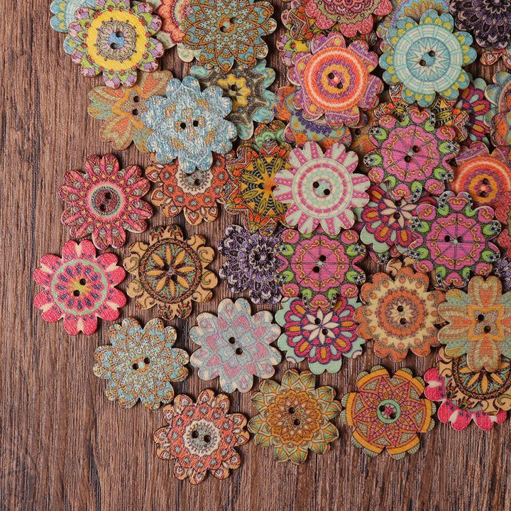 Antique Bohemian Style Buttons Scrapbooking Crafts Handmade Home Decoration Sewing Supplies - MRSLM