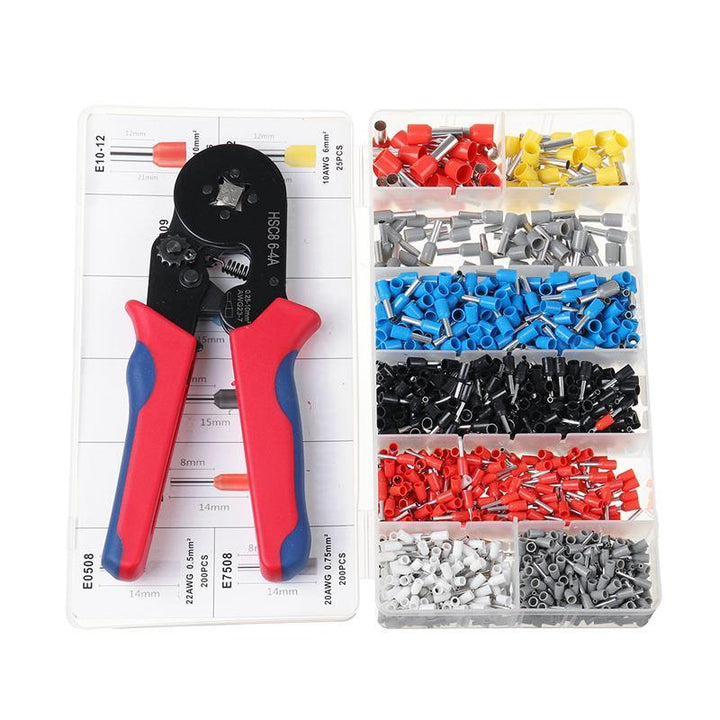 0.25-10mm² Adjustable Crimper 1200PCS Wire Terminals Crimping Plier Tools Set - MRSLM