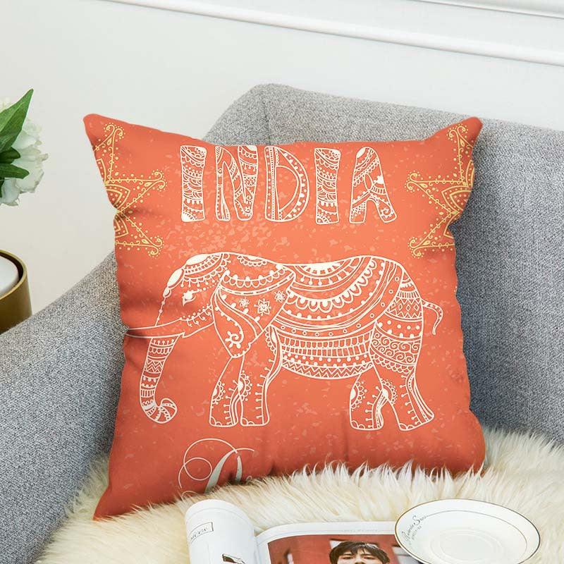 3D Bohemian Style Elephant Double-sided Printing Cushion Cover Linen Cotton Throw Pillow Case Home Office Sofa - MRSLM