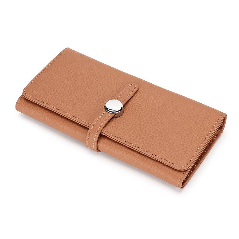 Women's Leather Long Wallet With Large Capacity Folding - MRSLM