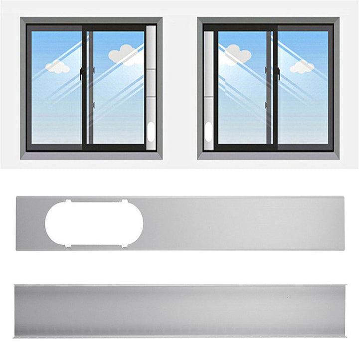 2pcs Adjustable Window Slide Kit Plate Air Conditioner Wind Shield For Portable Air Conditioner - MRSLM