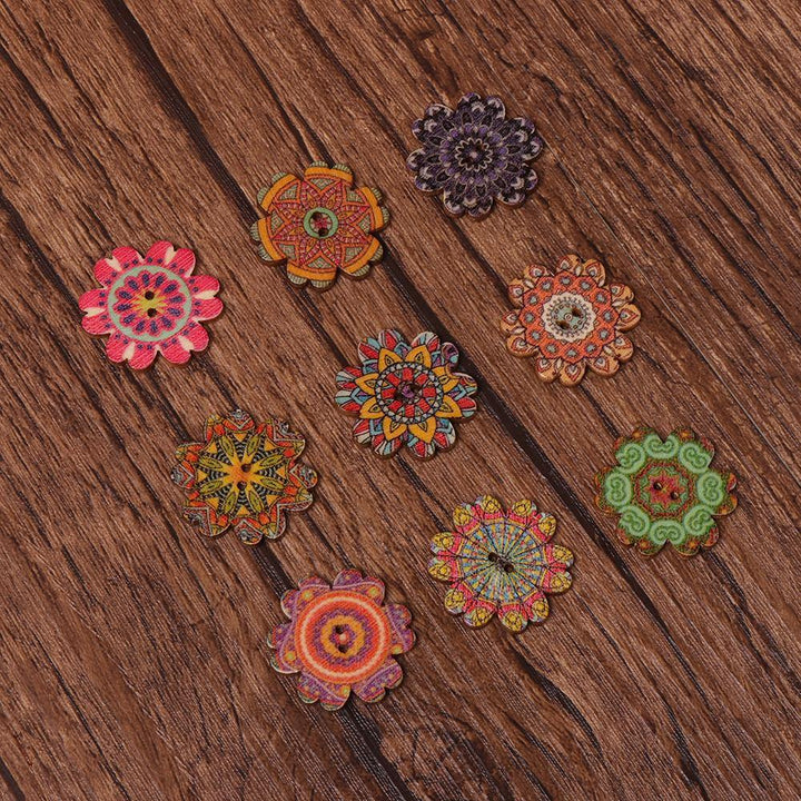 Antique Bohemian Style Buttons Scrapbooking Crafts Handmade Home Decoration Sewing Supplies - MRSLM