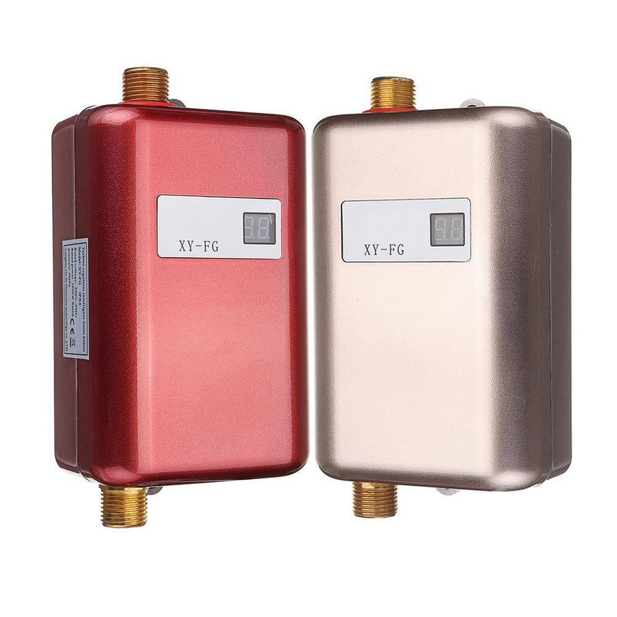 220V 3.8KW LCD Electric Tankless Instant Hot Water Heater for Bathroom Kitchen Sink Faucet - MRSLM